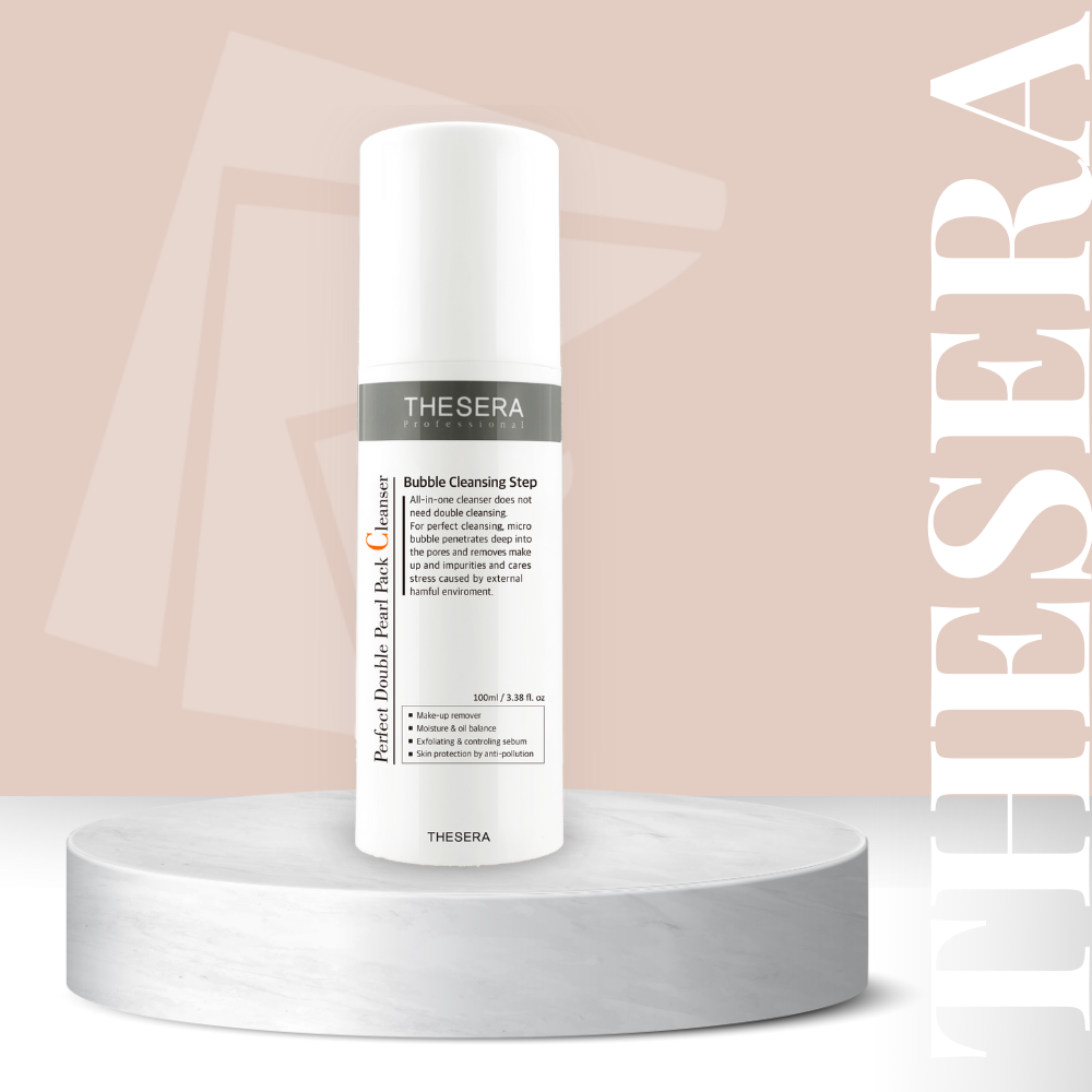 THESERA Perfect Double Pearl Pack Cleanser 100ml – Ragyogást fokozó habzó arclemosó